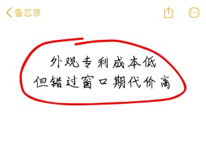 外观专利成本低，但错过窗口期代价高